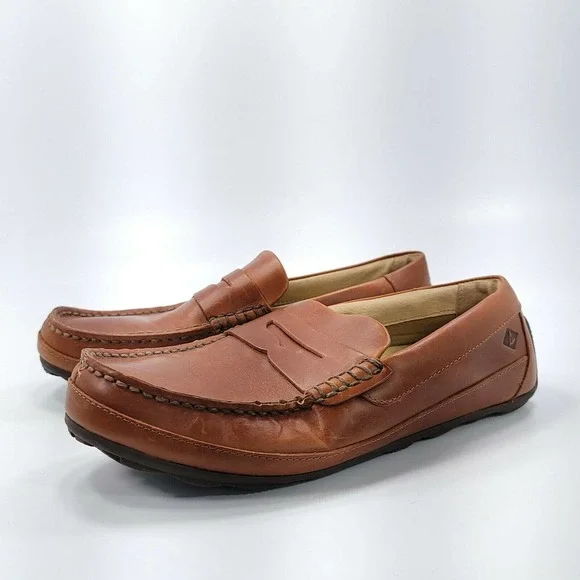 Sperry Top-Sider Hampden Penny Loafer Brown Leather Slip On Dress Shoes Sz 9.5 M Sperry Top-sider Loafers Men 9.5 M Hampden Venetian Shoes  main image 3